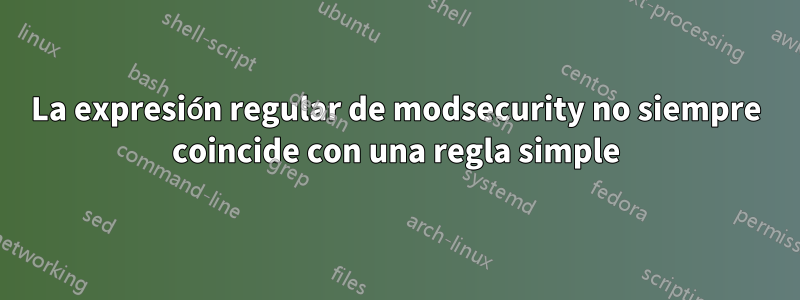 La expresión regular de modsecurity no siempre coincide con una regla simple