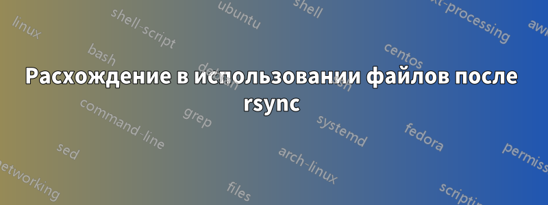 Расхождение в использовании файлов после rsync
