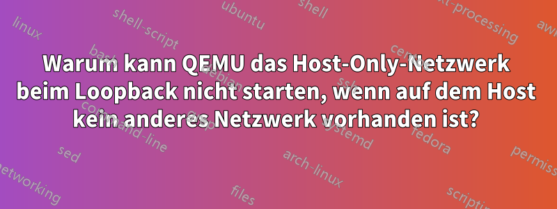 Warum kann QEMU das Host-Only-Netzwerk beim Loopback nicht starten, wenn auf dem Host kein anderes Netzwerk vorhanden ist?