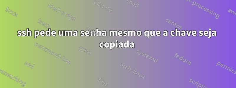 ssh pede uma senha mesmo que a chave seja copiada