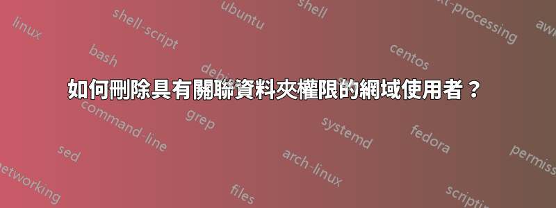 如何刪除具有關聯資料夾權限的網域使用者？