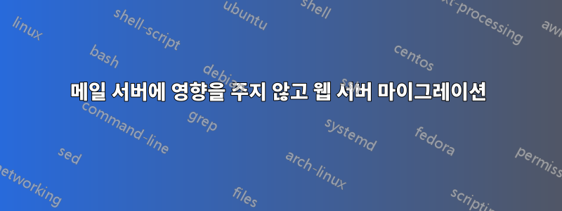 메일 서버에 영향을 주지 않고 웹 서버 마이그레이션
