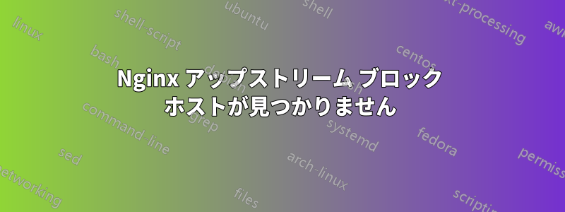 Nginx アップストリーム ブロック ホストが見つかりません