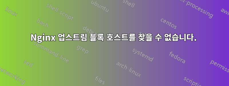 Nginx 업스트림 블록 호스트를 찾을 수 없습니다.