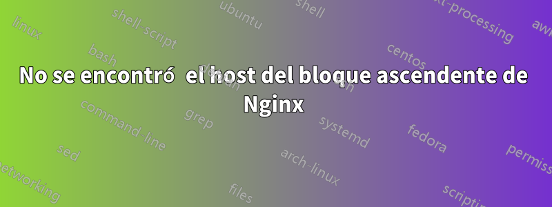 No se encontró el host del bloque ascendente de Nginx