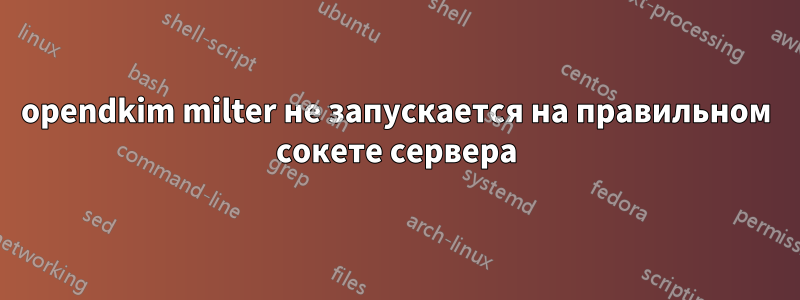 opendkim milter не запускается на правильном сокете сервера
