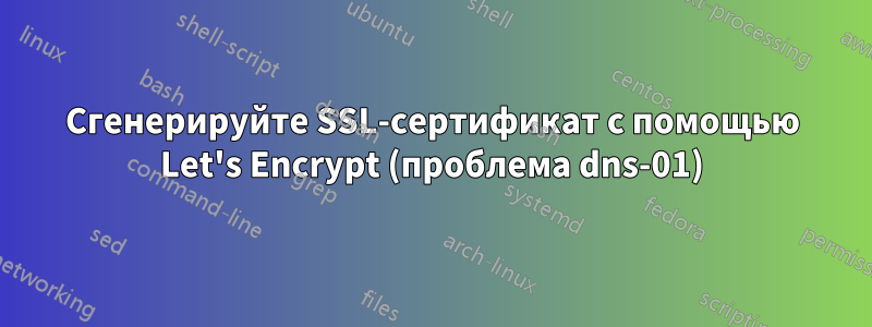 Сгенерируйте SSL-сертификат с помощью Let's Encrypt (проблема dns-01)