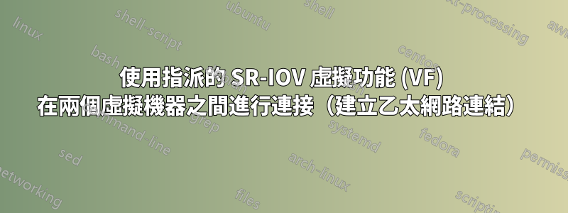 使用指派的 SR-IOV 虛擬功能 (VF) 在兩個虛擬機器之間進行連接（建立乙太網路連結）