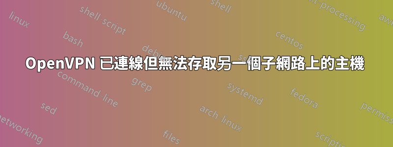 OpenVPN 已連線但無法存取另一個子網路上的主機