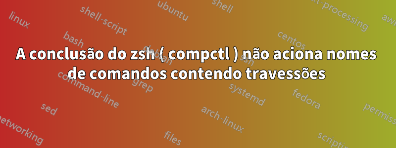 A conclusão do zsh ( compctl ) não aciona nomes de comandos contendo travessões