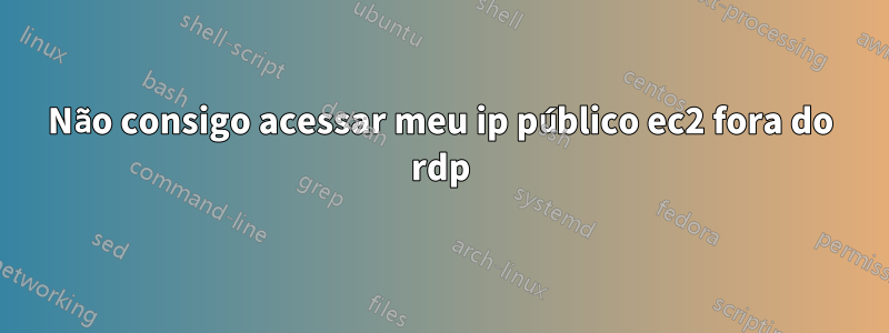 Não consigo acessar meu ip público ec2 fora do rdp