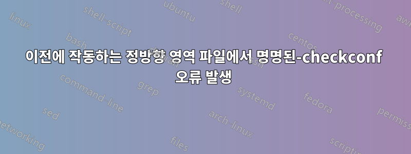 이전에 작동하는 정방향 영역 파일에서 명명된-checkconf 오류 발생