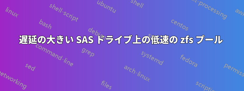 遅延の大きい SAS ドライブ上の低速の zfs プール