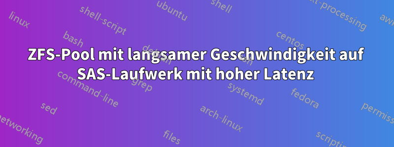 ZFS-Pool mit langsamer Geschwindigkeit auf SAS-Laufwerk mit hoher Latenz