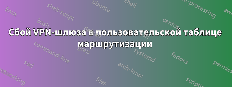 Сбой VPN-шлюза в пользовательской таблице маршрутизации