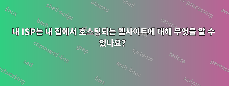내 ISP는 내 집에서 호스팅되는 웹사이트에 대해 무엇을 알 수 있나요? 