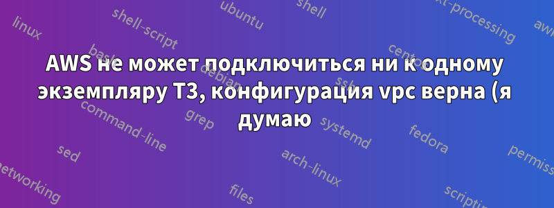 AWS не может подключиться ни к одному экземпляру T3, конфигурация vpc верна (я думаю)