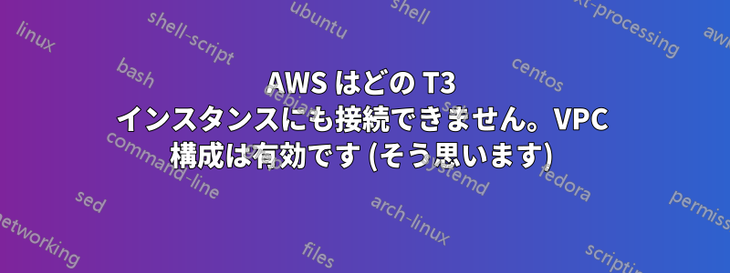 AWS はどの T3 インスタンスにも接続できません。VPC 構成は有効です (そう思います)