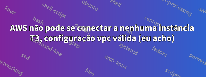 AWS não pode se conectar a nenhuma instância T3, configuração vpc válida (eu acho)