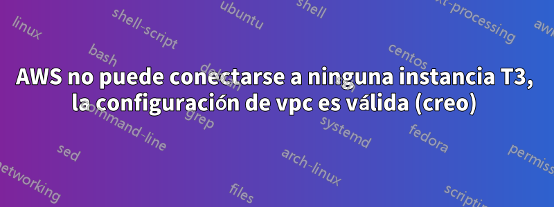 AWS no puede conectarse a ninguna instancia T3, la configuración de vpc es válida (creo)