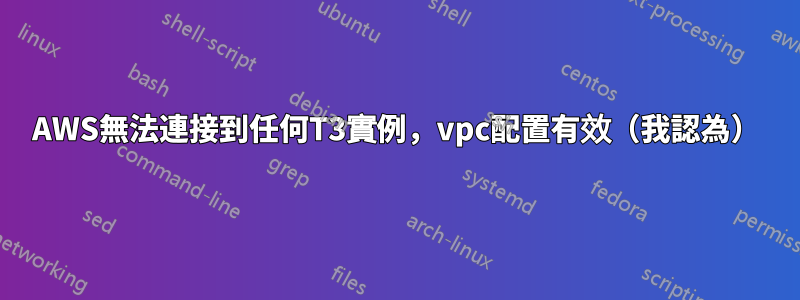 AWS無法連接到任何T3實例，vpc配置有效（我認為）