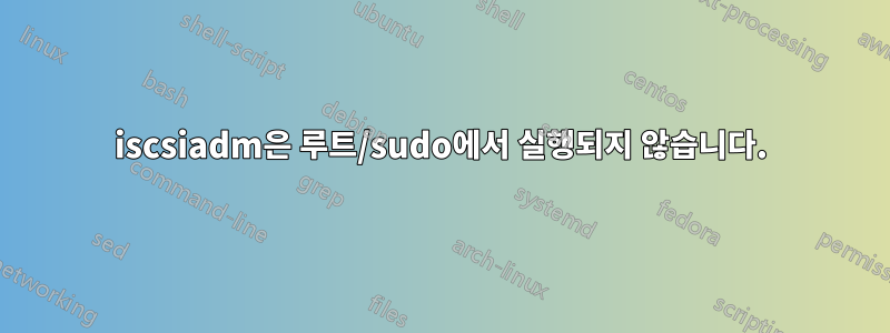 iscsiadm은 루트/sudo에서 실행되지 않습니다.