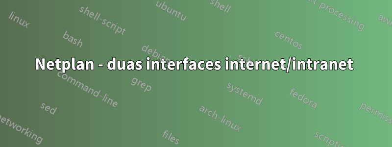 Netplan - duas interfaces internet/intranet