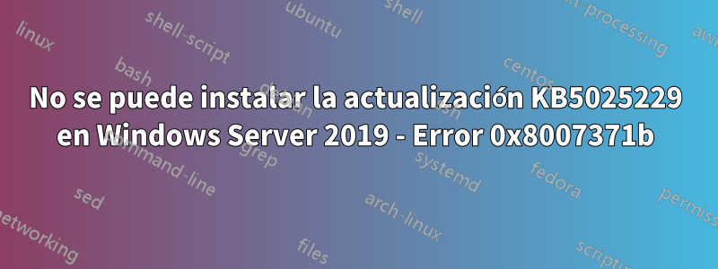 No se puede instalar la actualización KB5025229 en Windows Server 2019 - Error 0x8007371b