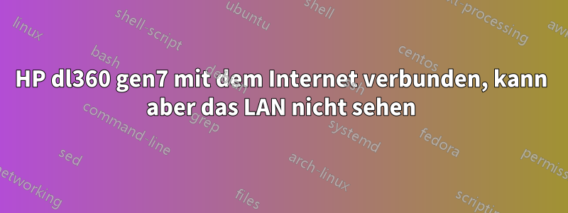 HP dl360 gen7 mit dem Internet verbunden, kann aber das LAN nicht sehen