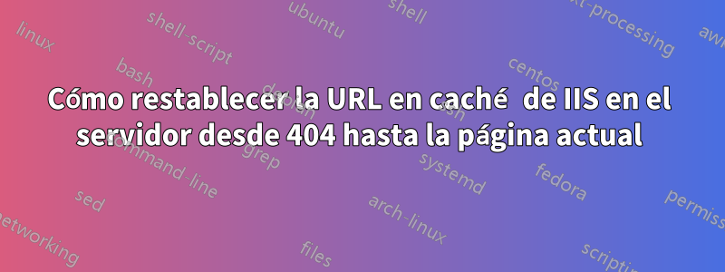 Cómo restablecer la URL en caché de IIS en el servidor desde 404 hasta la página actual