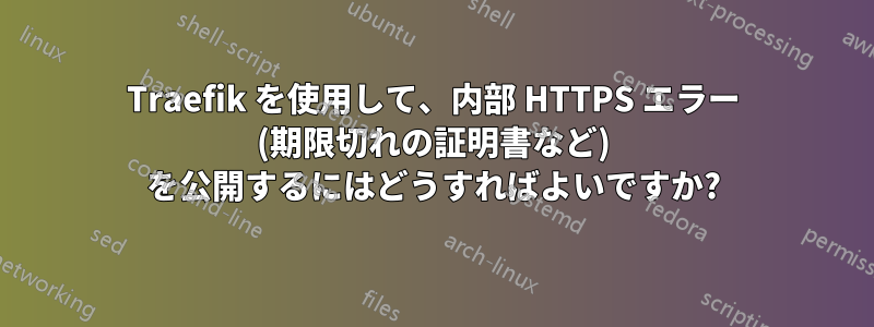 Traefik を使用して、内部 HTTPS エラー (期限切れの証明書など) を公開するにはどうすればよいですか?