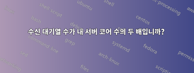 수신 대기열 수가 내 서버 코어 수의 두 배입니까?