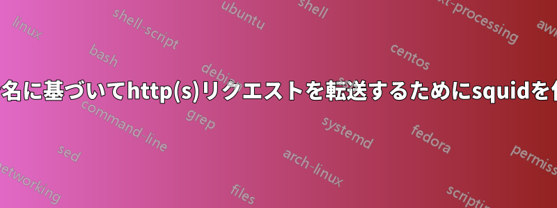 ドメイン名に基づいてhttp(s)リクエストを転送するためにsquidを使用する