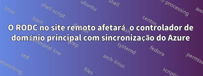 O RODC no site remoto afetará o controlador de domínio principal com sincronização do Azure