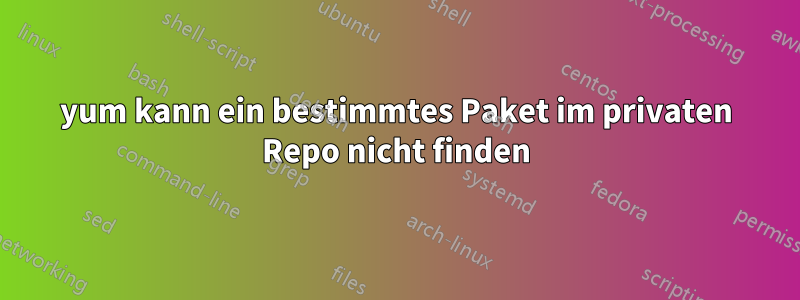 yum kann ein bestimmtes Paket im privaten Repo nicht finden