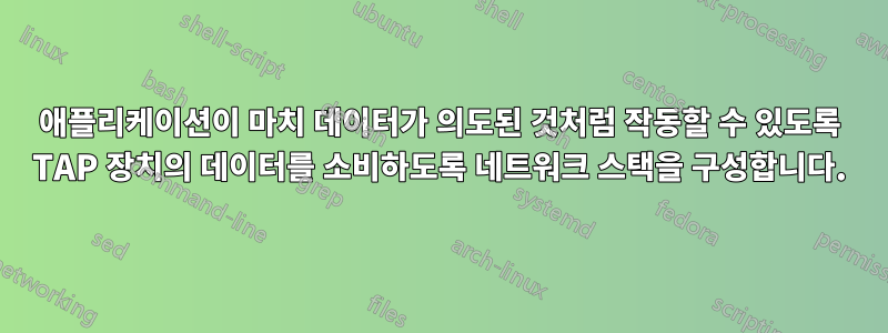 애플리케이션이 마치 데이터가 의도된 것처럼 작동할 수 있도록 TAP 장치의 데이터를 소비하도록 네트워크 스택을 구성합니다.