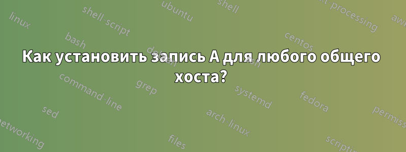 Как установить запись A для любого общего хоста?
