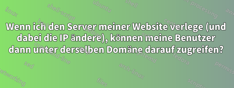 Wenn ich den Server meiner Website verlege (und dabei die IP ändere), können meine Benutzer dann unter derselben Domäne darauf zugreifen?