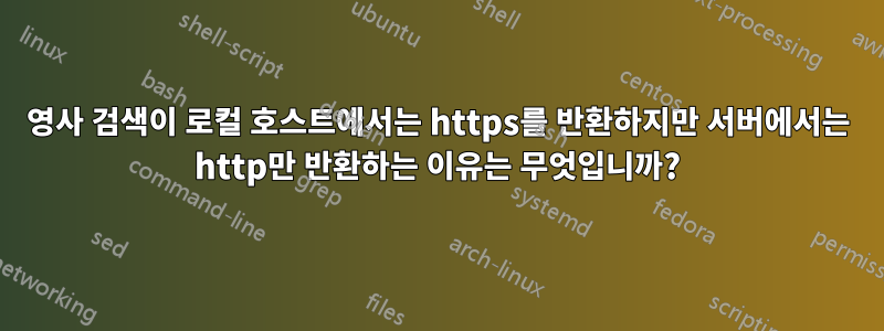영사 검색이 로컬 호스트에서는 https를 반환하지만 서버에서는 http만 반환하는 이유는 무엇입니까?