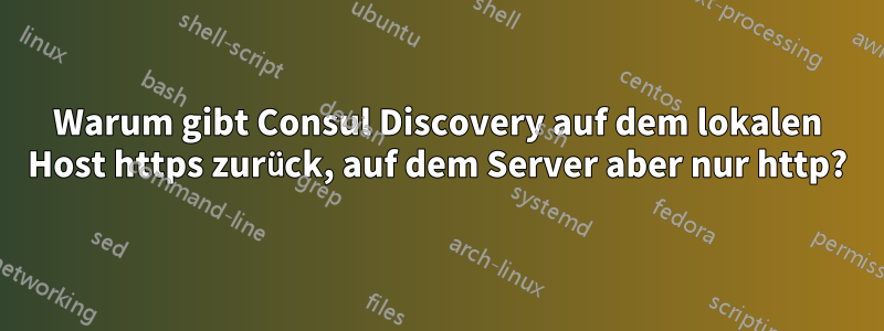 Warum gibt Consul Discovery auf dem lokalen Host https zurück, auf dem Server aber nur http?