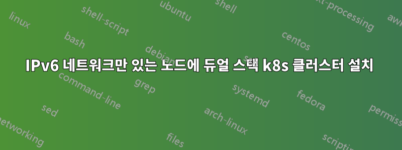 IPv6 네트워크만 있는 노드에 듀얼 스택 k8s 클러스터 설치
