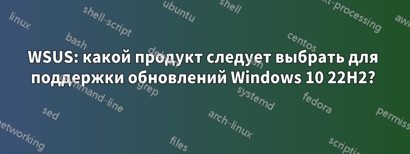 WSUS: какой продукт следует выбрать для поддержки обновлений Windows 10 22H2?