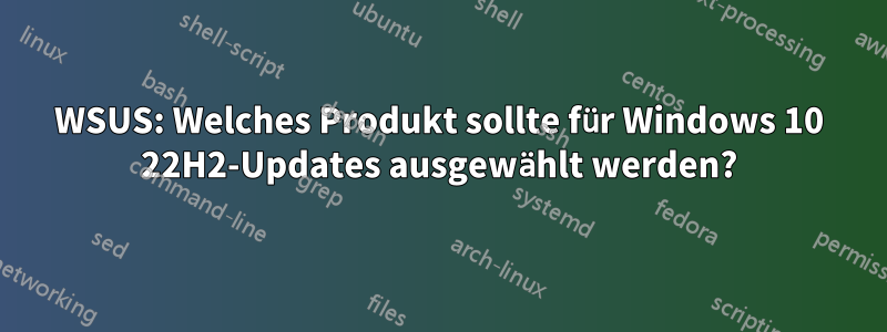 WSUS: Welches Produkt sollte für Windows 10 22H2-Updates ausgewählt werden?
