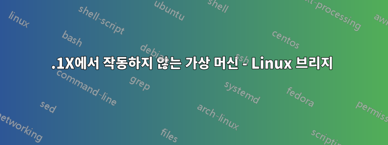 802.1X에서 작동하지 않는 가상 머신 - Linux 브리지