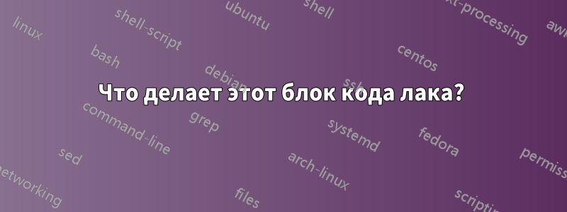 Что делает этот блок кода лака?