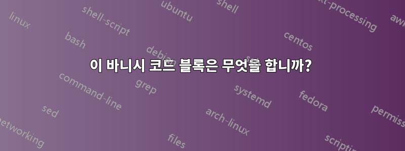 이 바니시 코드 블록은 무엇을 합니까?