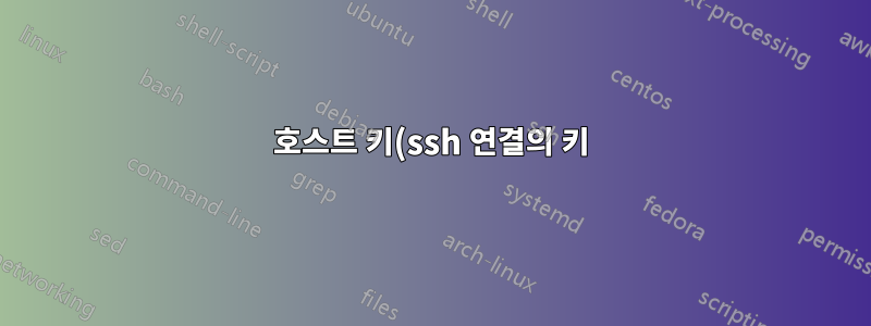 호스트 키(ssh 연결의 키)는 무엇이며 공개-개인 키 쌍과 어떻게 다릅니까?