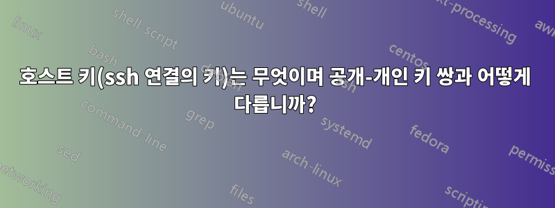 호스트 키(ssh 연결의 키)는 무엇이며 공개-개인 키 쌍과 어떻게 다릅니까?