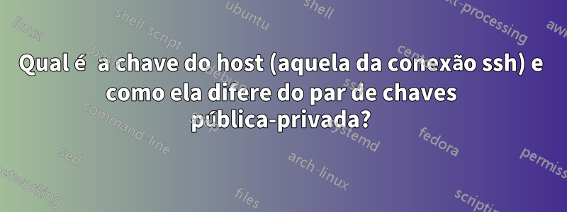 Qual é a chave do host (aquela da conexão ssh) e como ela difere do par de chaves pública-privada?