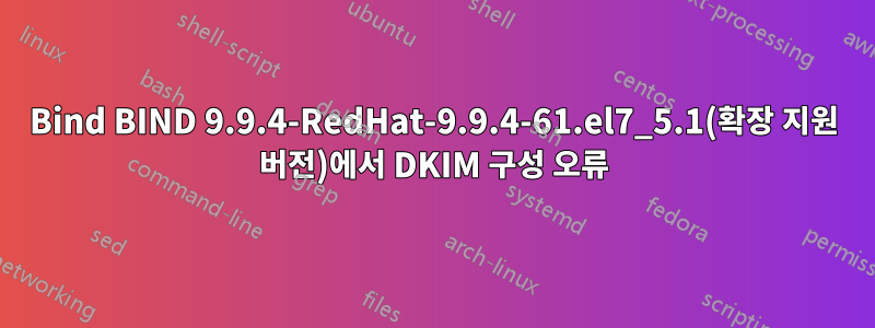Bind BIND 9.9.4-RedHat-9.9.4-61.el7_5.1(확장 지원 버전)에서 DKIM 구성 오류